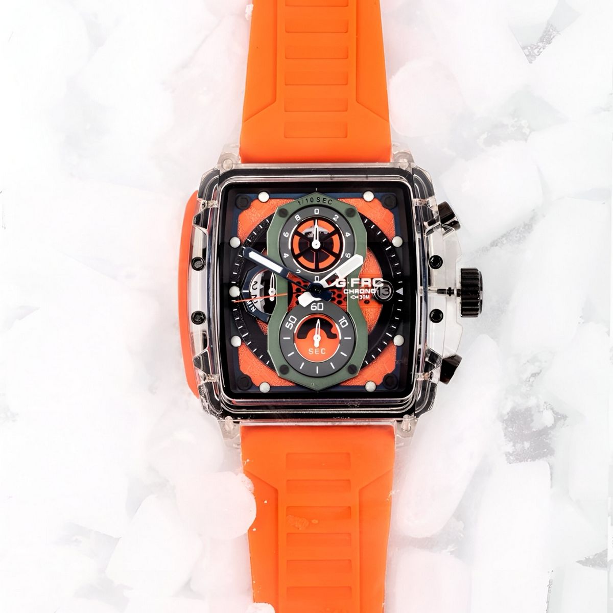 GFORCE - Reloj G-force H4113g Cronografo Funcional Goma + Estuche