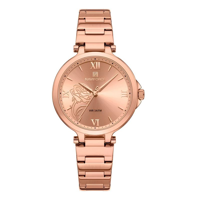 NAVIFORCE - Reloj Naviforce Casual Nf5060 Mujer Flor Acero + Estuche