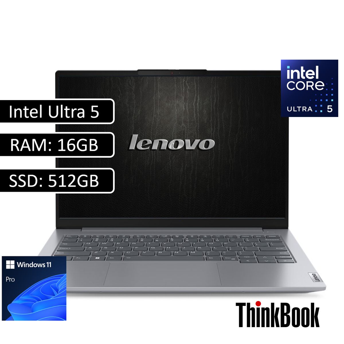 Lenovo - PORTATIL THINKBOOK 14 GEN 7 / INTEL CORE ULTRA 5 225U / RAM 16GB DDR5 / SSD 512GB / WIN 11 PRO
