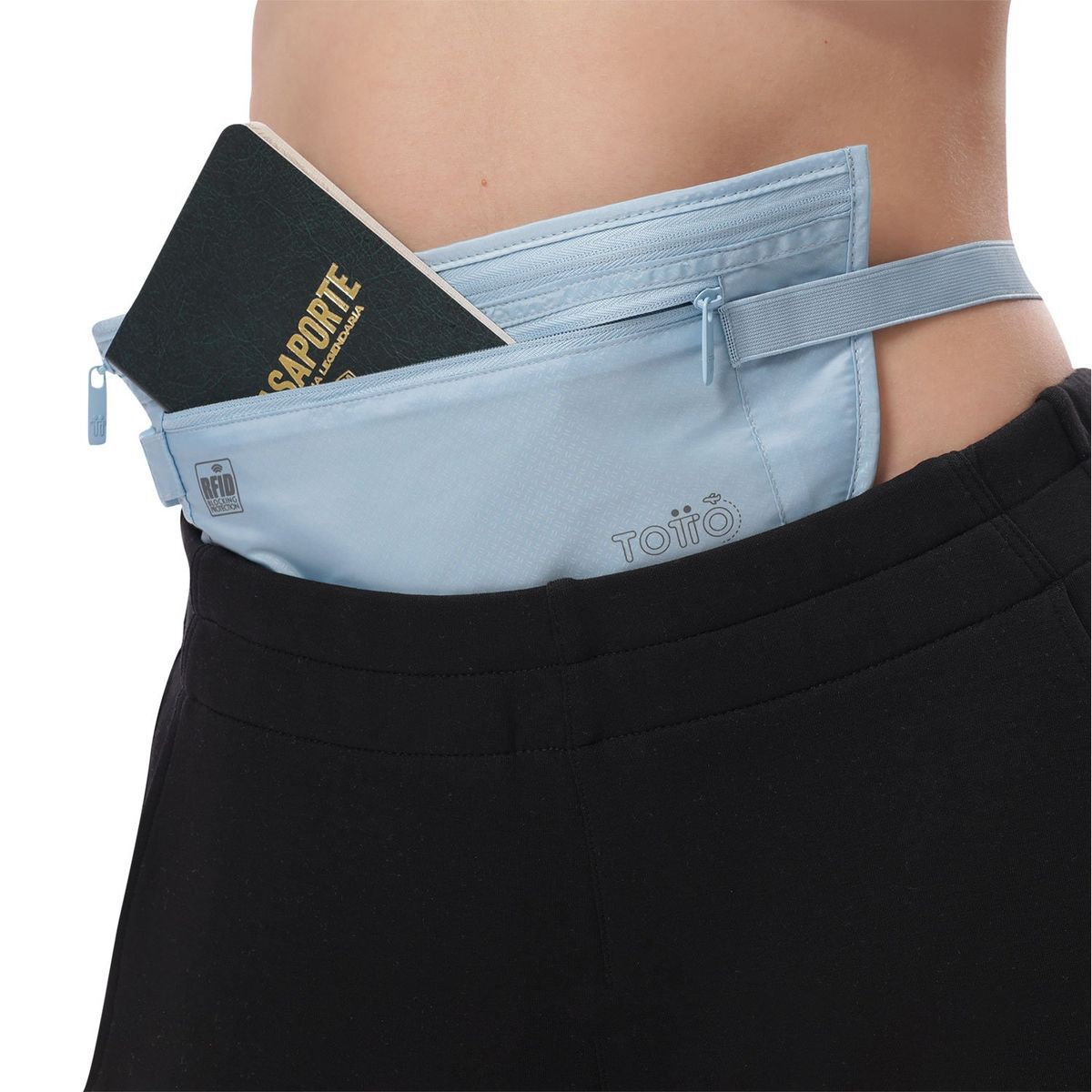 TOTTO - Canguro Riñonera Para Mujer Azul Claro Security Totto