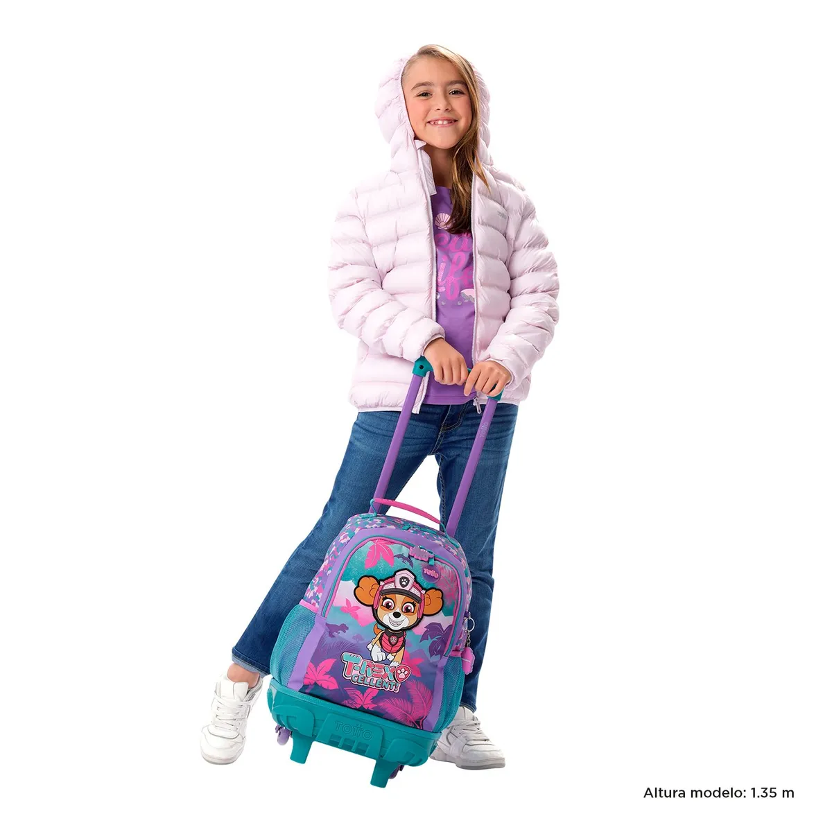 TOTTO - Morral con Ruedas Escolar Para Niña Paw Patrol Totto
