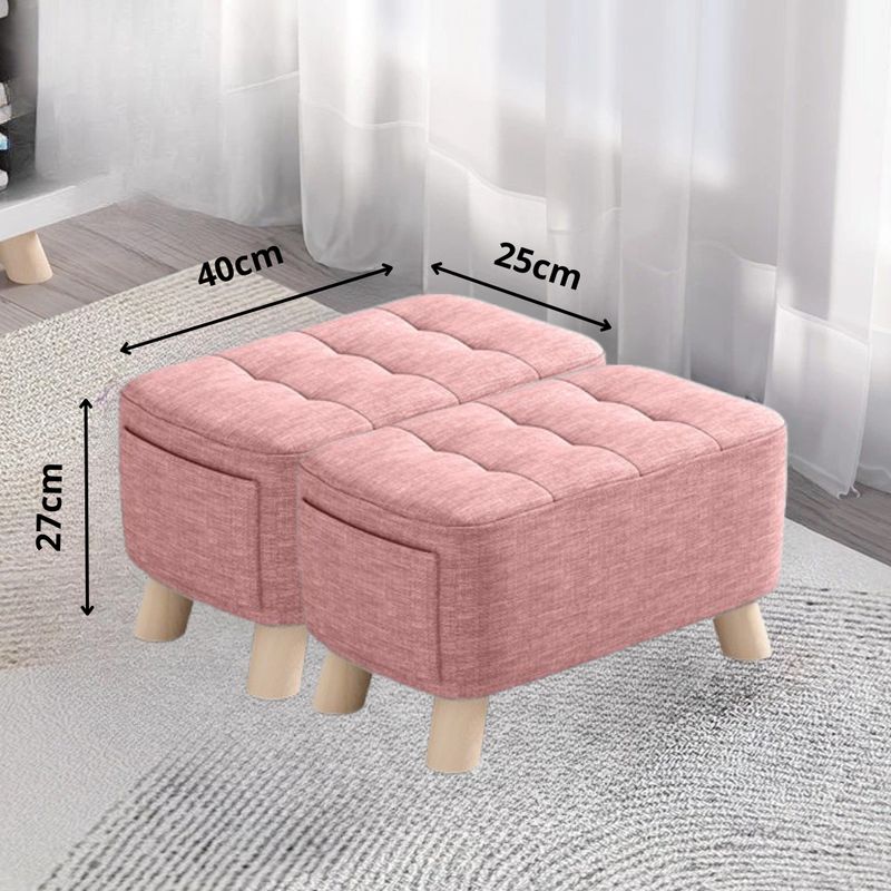 DISEÑOS RAMONA'S - Puff Posa Pie Con Bolsillo Rosa Setx2