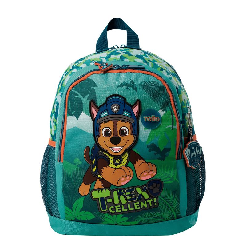 TOTTO - Morral Mochila Escolar Para Niño Verde Paw Patrol M Totto