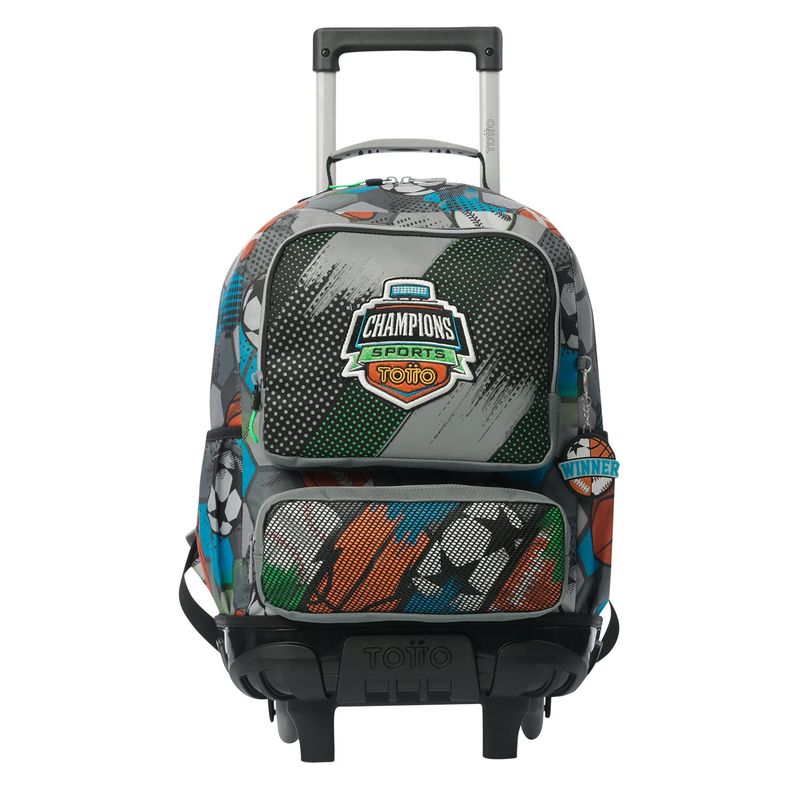 TOTTO - Morral Escolar Con Ruedas para Niño Gris Multisport Totto
