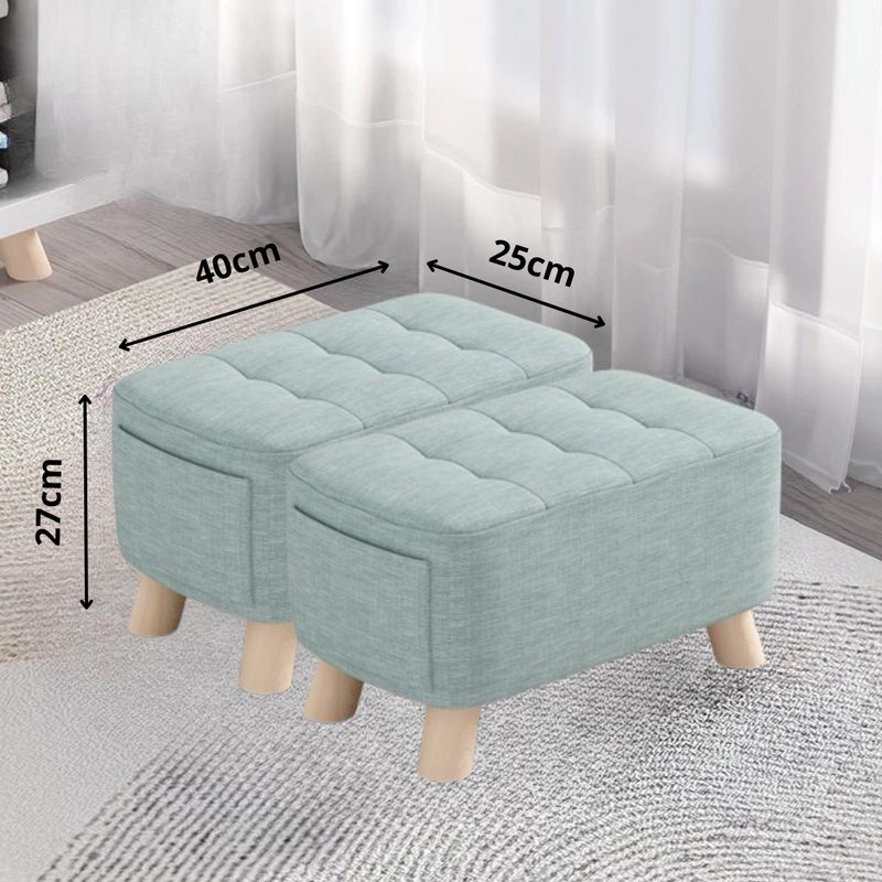 DISEÑOS RAMONA'S - Puff Posa Pie Con Bolsillo Menta Setx2
