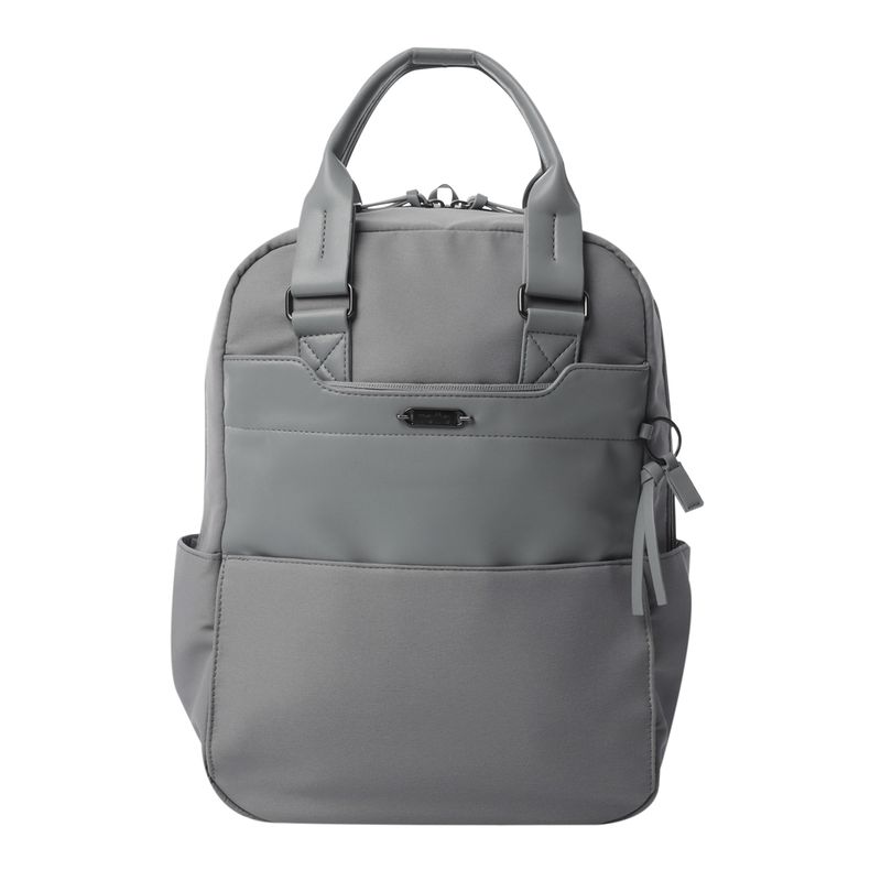 TOTTO - Morral Mochila Para Mujer Porta Pc Gris Oscuro Toscana Totto