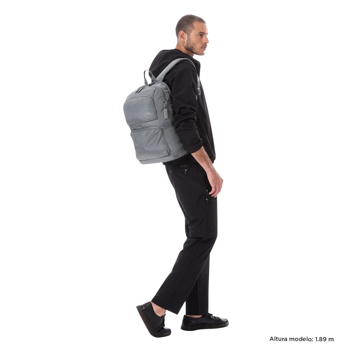 TOTTO - Morral Mochila Para Hombre Porta Pc Gris Oscuro Cloud Totto