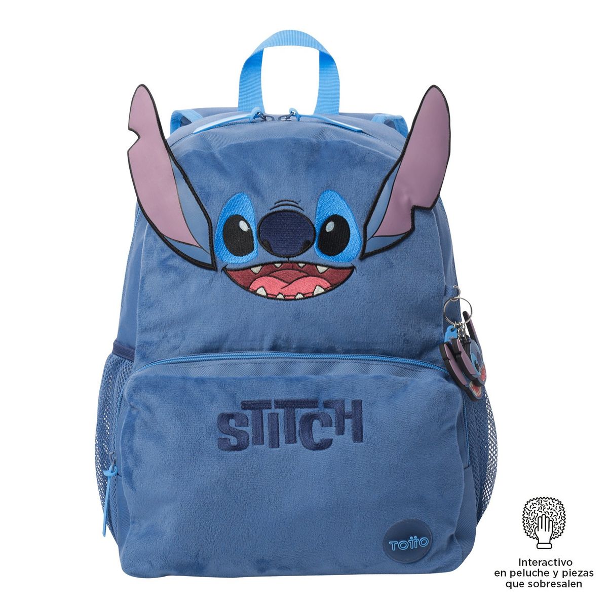 TOTTO - Morral Mochila Escolar Para Niña Porta Pc Azul Stitch Totto