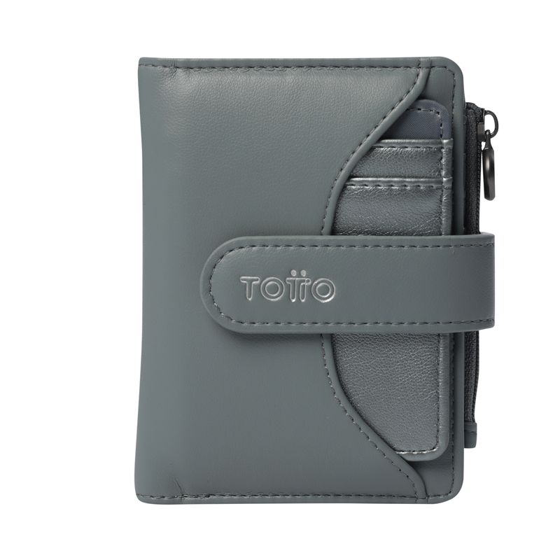 TOTTO - Billetera Rfid Para Mujer Gris Oscuro Style Dull Totto