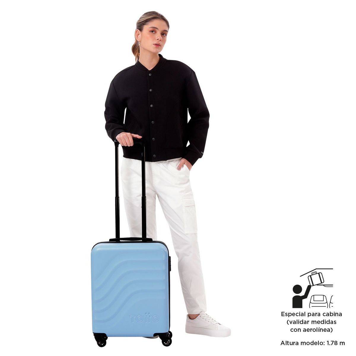TOTTO - Maleta De Viaje Cabina 10 Kg Rígida Bazy Azul Claro Totto