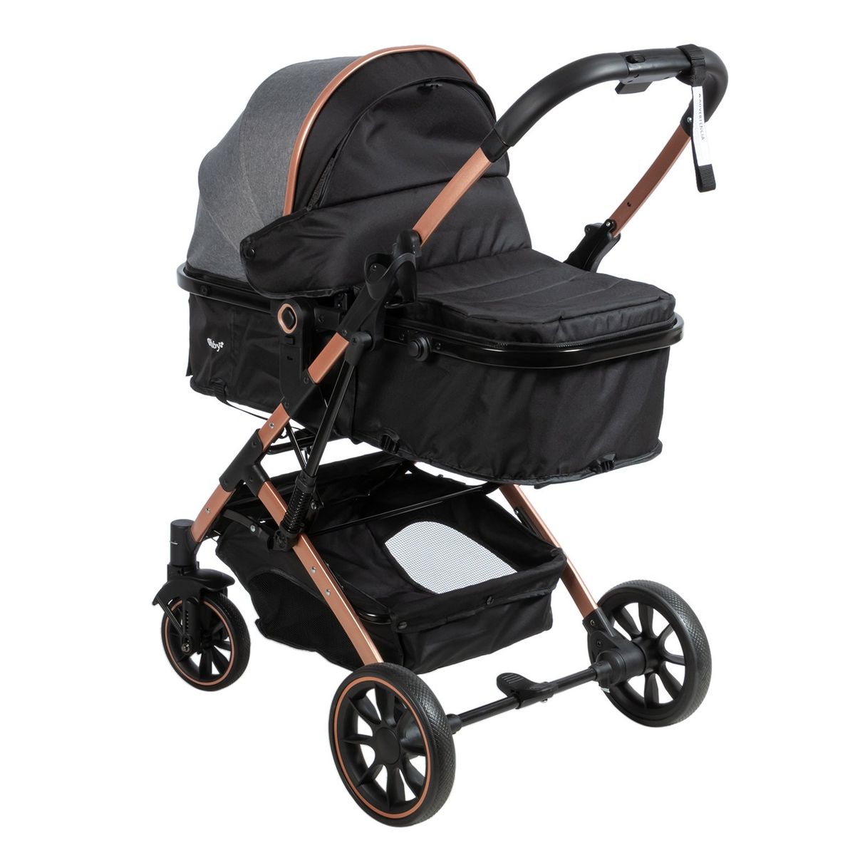 EBABY - Coche Moisés Plegado Compacto Ebaby Shiro Negro