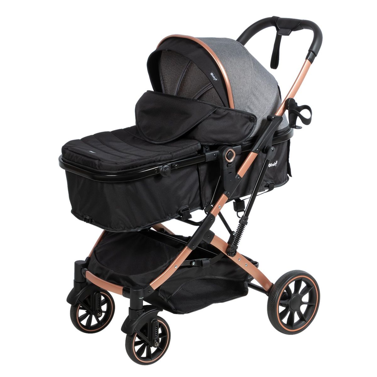 EBABY - Coche Moisés Plegado Compacto Ebaby Shiro Negro