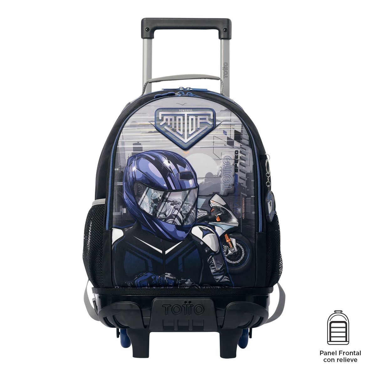 TOTTO - Morral con Ruedas Escolar Para Niño Helmet Racer Totto