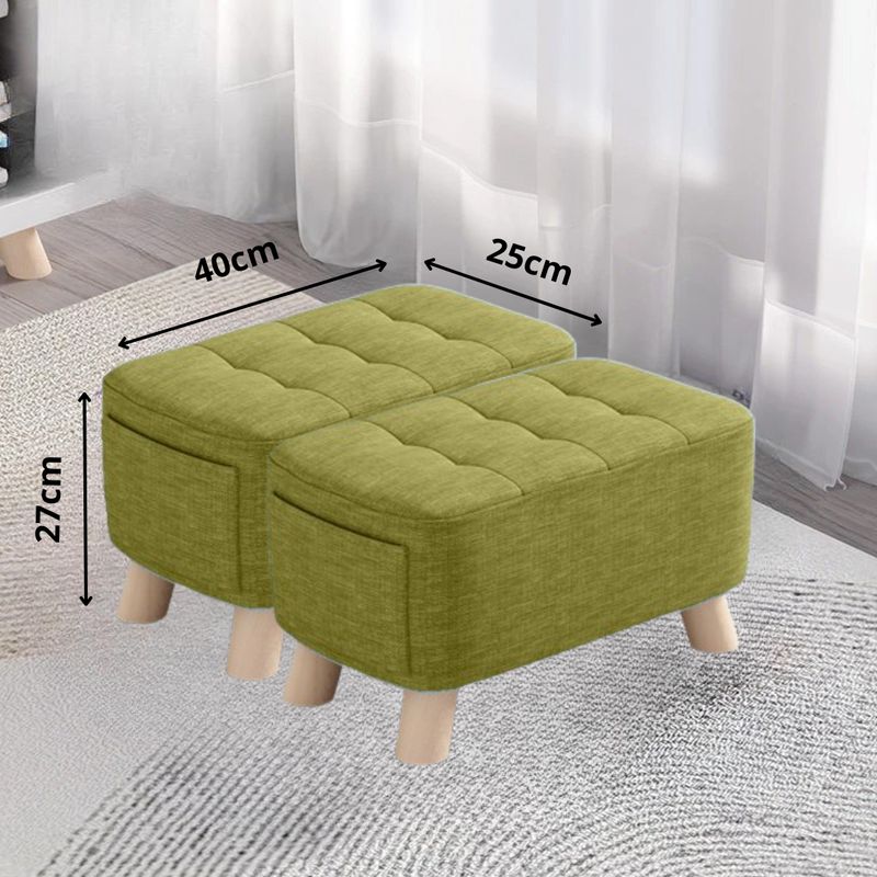DISEÑOS RAMONA'S - Puff Posa Pie Con Bolsillo Verde Setx2