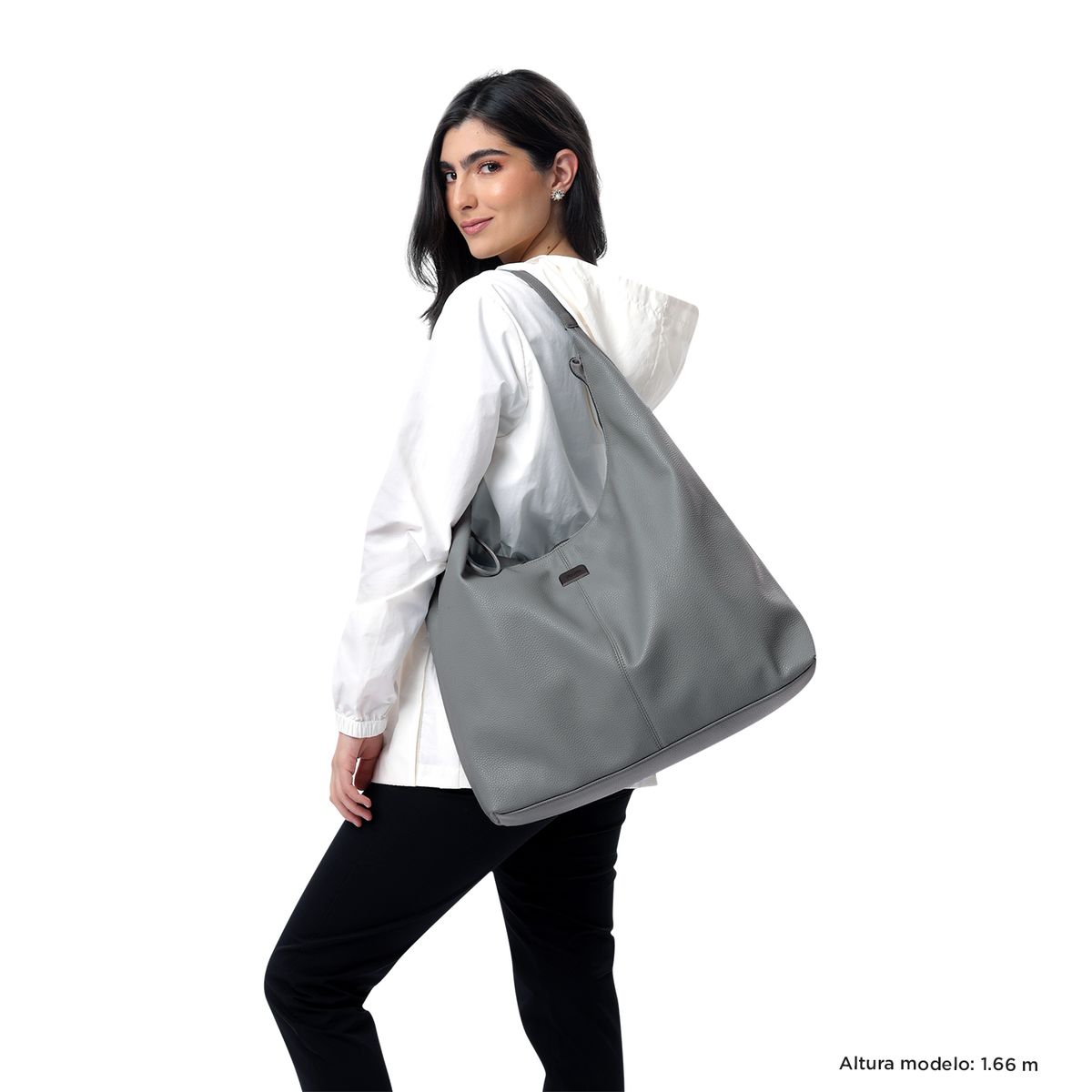 TOTTO - Bolso Cartera Para Mujer Porta Pc Gris Oscuro Smooth L Totto