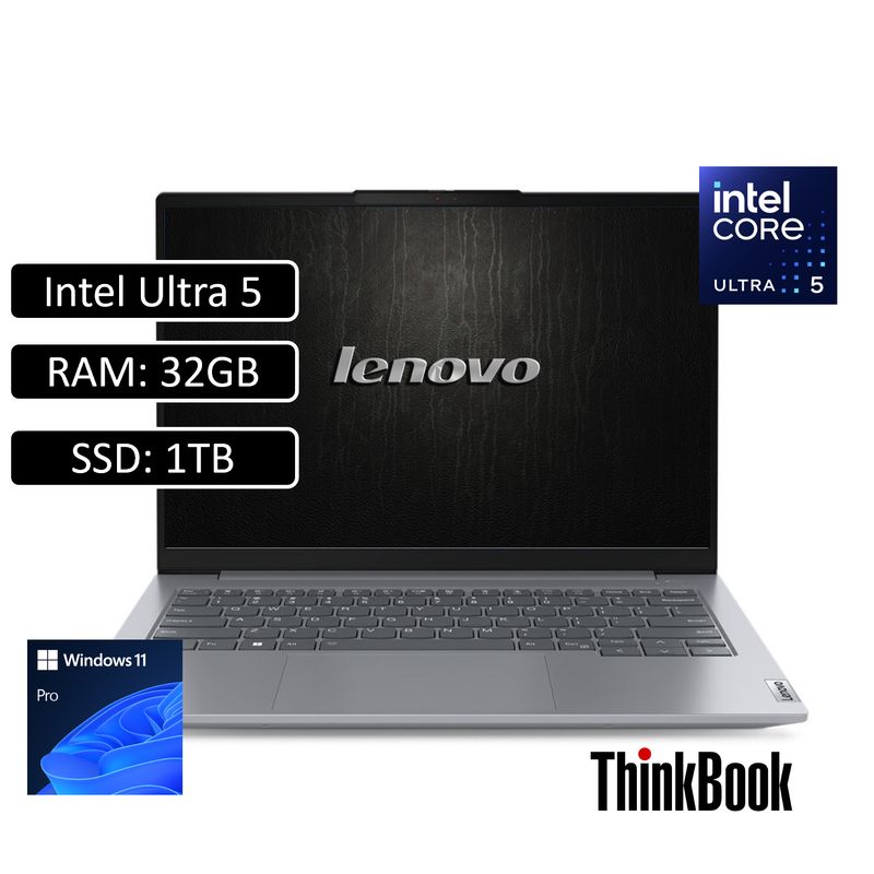LENOVO - PORTATIL THINKBOOK 14 GEN 7 / INTEL CORE ULTRA 5 125U / RAM 32GB DDR5 / SSD 1TB / WIN 11 PRO