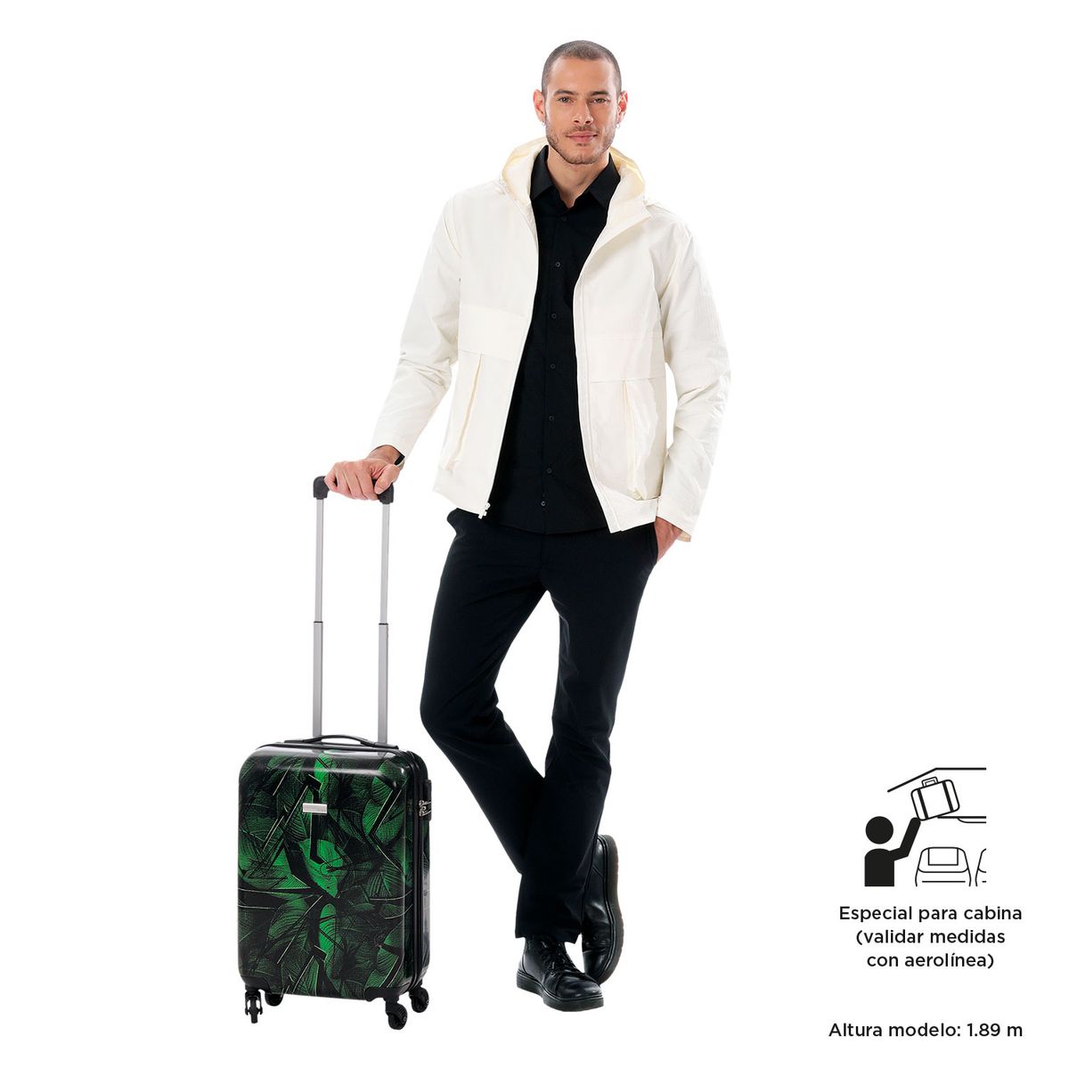 TOTTO - Maleta De Viaje Cabina 10 Kg rígida Stampy Verde Totto