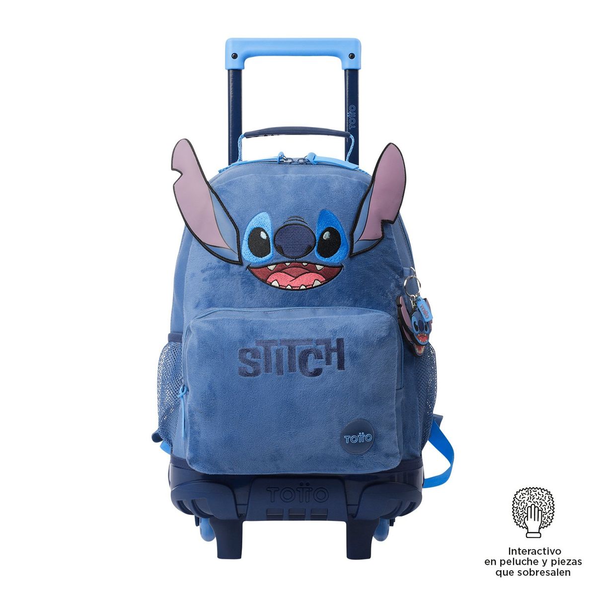 TOTTO - Morral Escolar con Ruedas Para Niña Porta Pc Stitch Totto