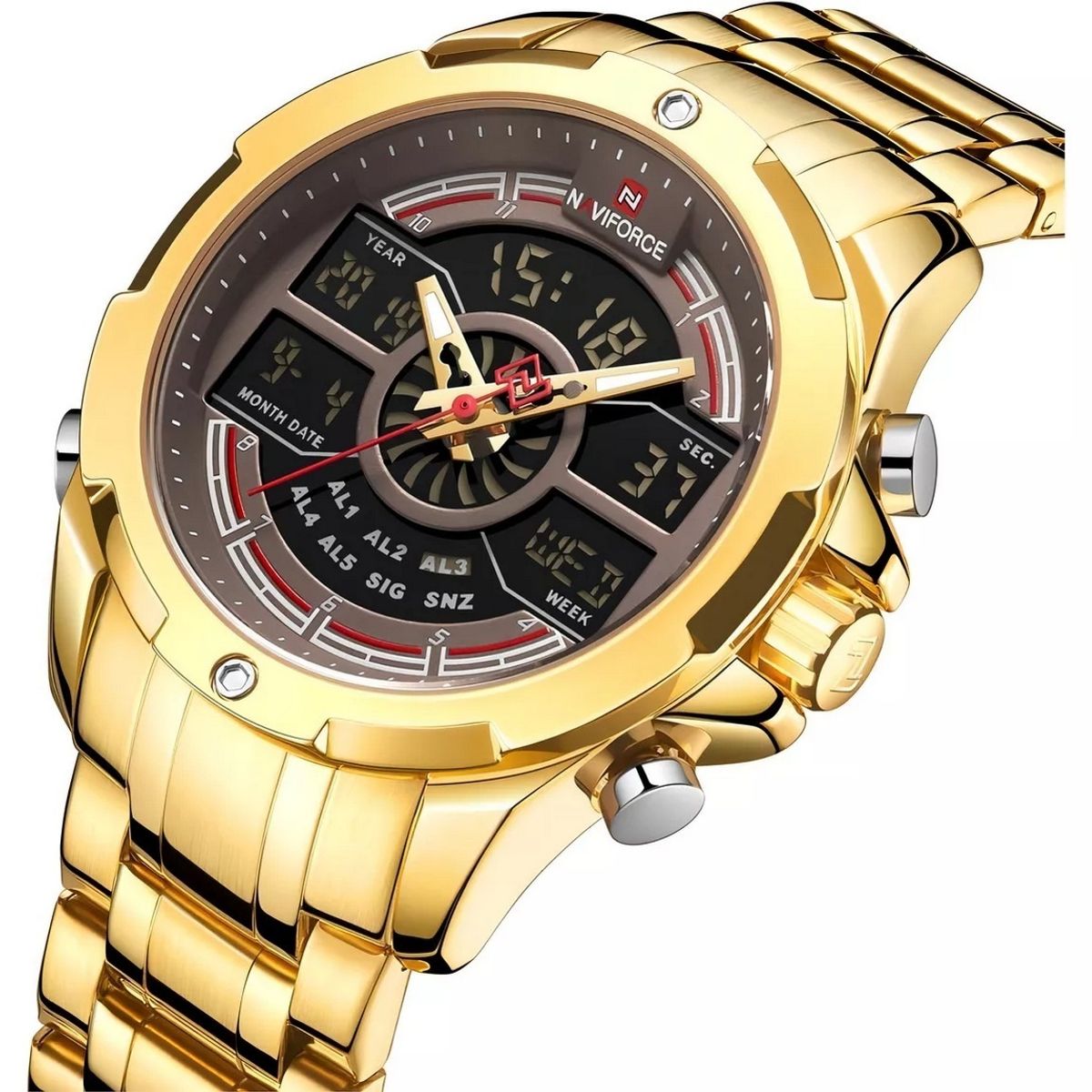 NAVIFORCE - Reloj Naviforce Sport Nf9170 Hombre Digital Acero + Estuche