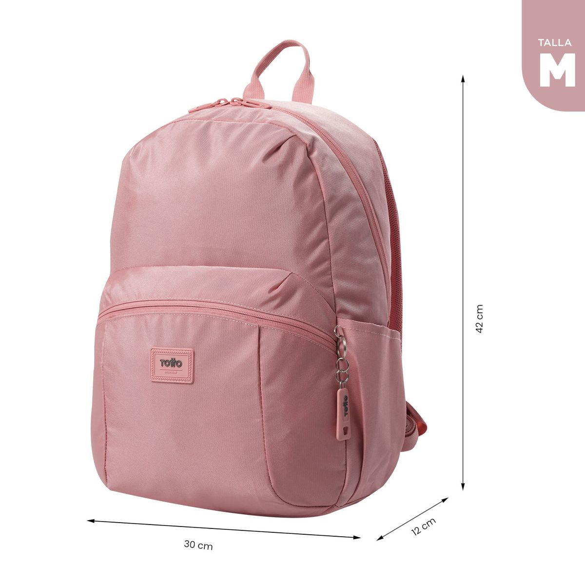 TOTTO - Morral Mochila Para Mujer Porta Pc Rosa Claro Trik M Totto