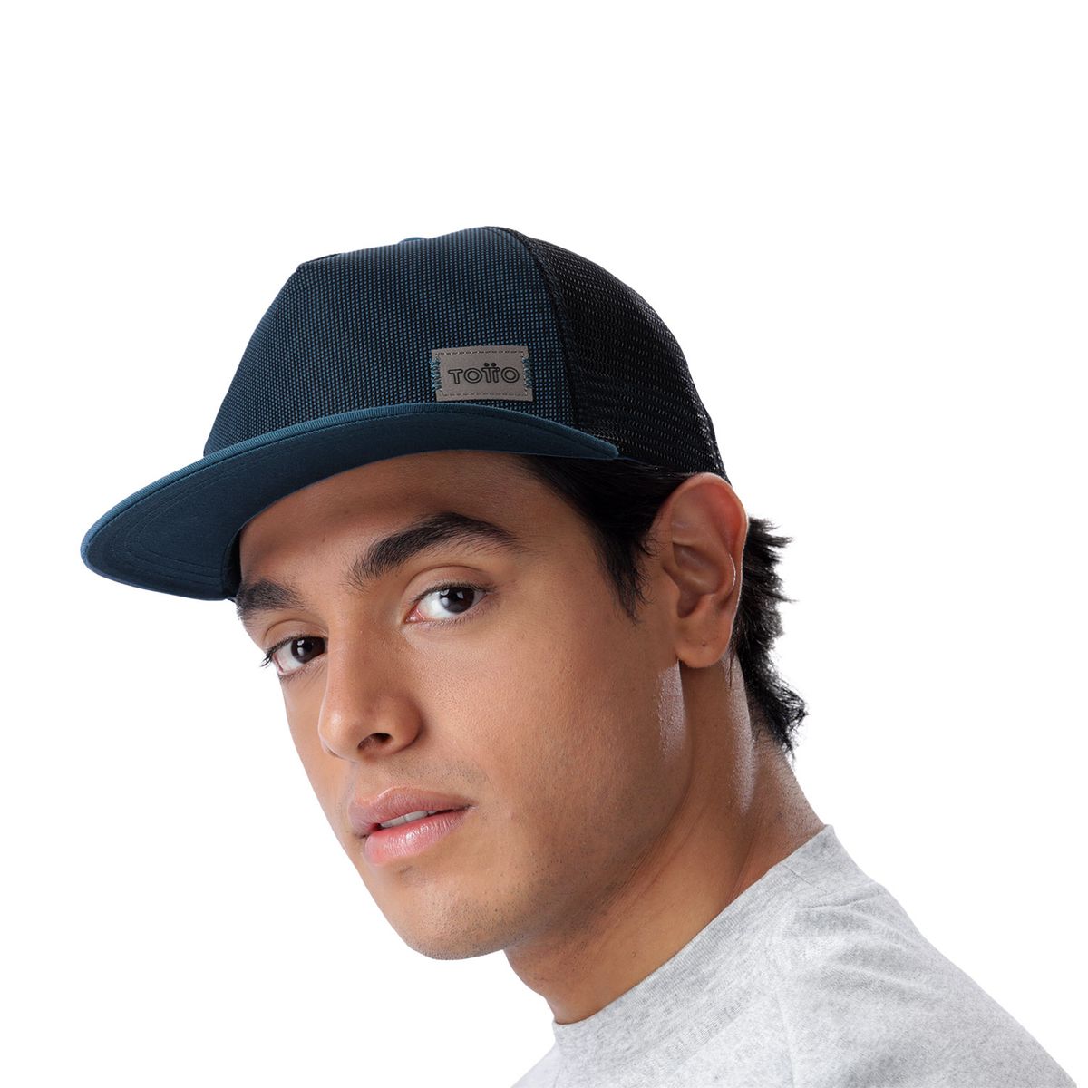 TOTTO - Gorra Plana Para Hombre Azul Petroleo Canvas Totto