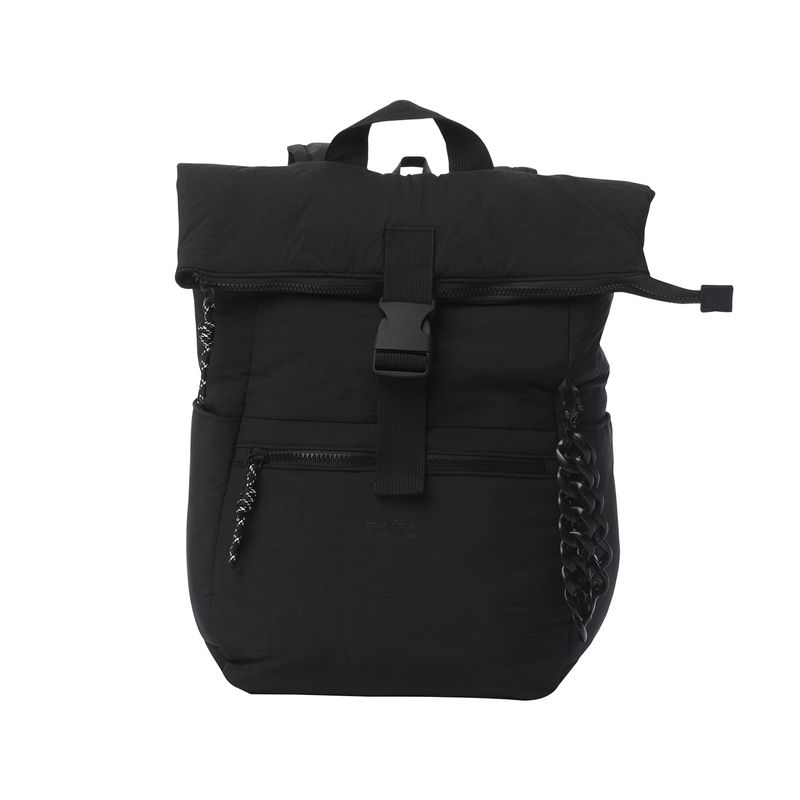 TOTTO - Morral Mochila Para Mujer Porta Pc Negro Escandinavia Totto