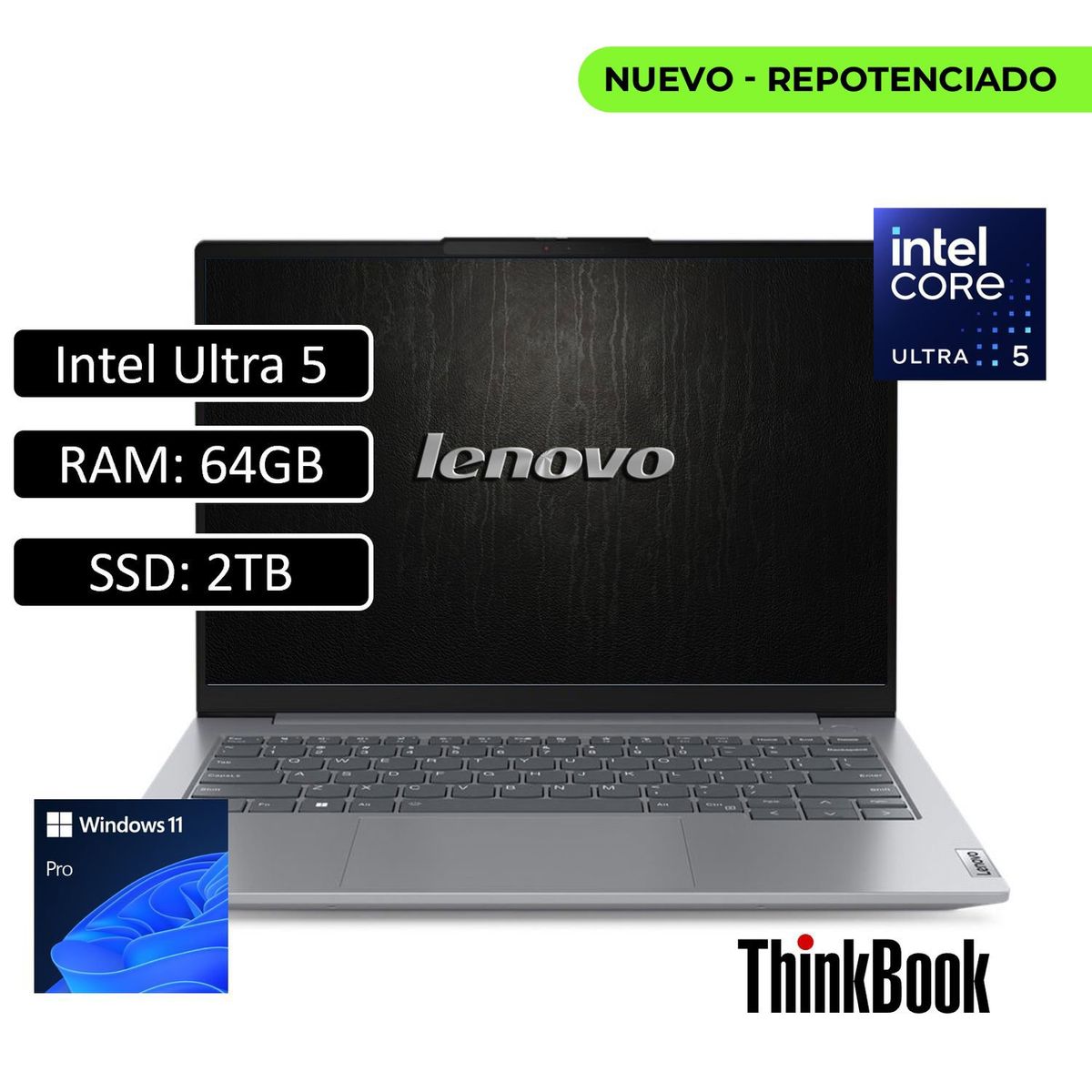 LENOVO - PORTATIL THINKBOOK 14 GEN 7 / INTEL CORE ULTRA 5 125U / RAM 64GB DDR5 / SSD 2TB / WIN 11 PRO