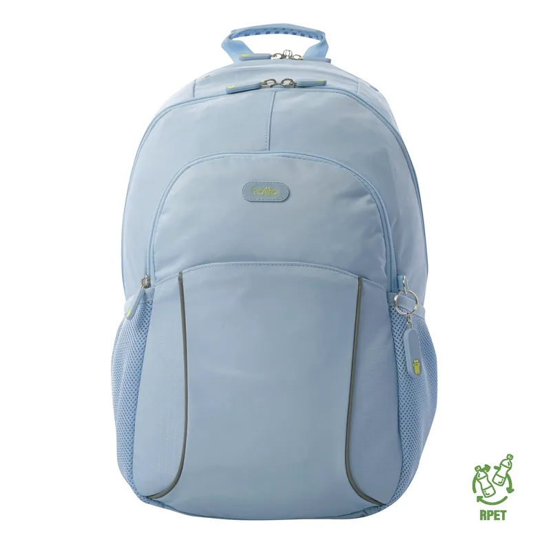 TOTTO - Morral Mochila Para Mujer Porta Pc Azul Claro Cambri Totto
