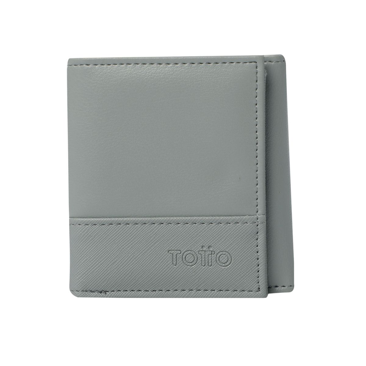 TOTTO - Billetera Rfid Para Hombre Gris Oscuro Saffiano Aq Totto