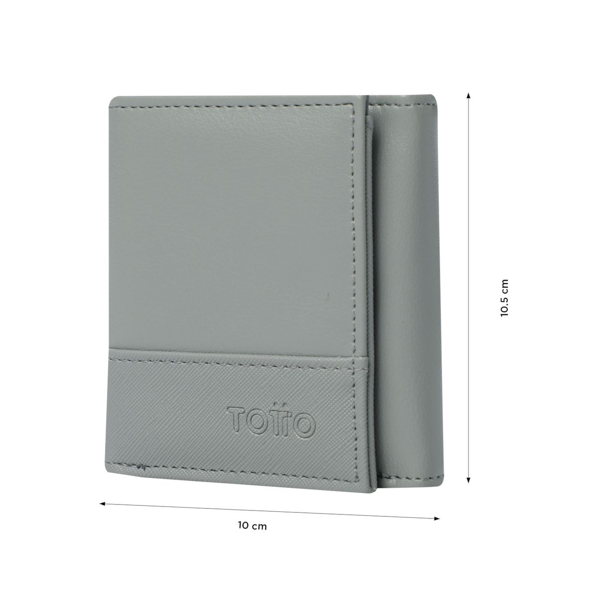 TOTTO - Billetera Rfid Para Hombre Gris Oscuro Saffiano Aq Totto