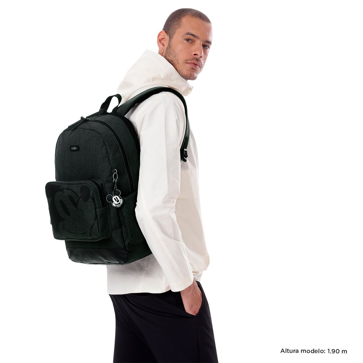 TOTTO - Morral Mochila Para Hombre Porta Pc Mickey Melange Totto
