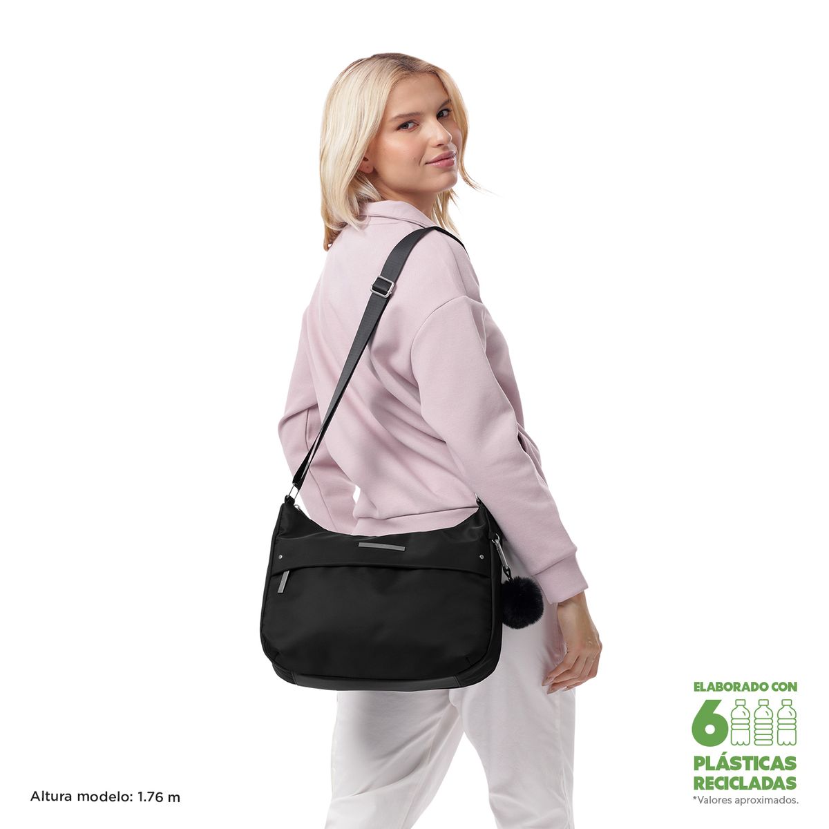TOTTO - Bolso Cartera Para Mujer Porta Tablet Negro Adelaide Totto