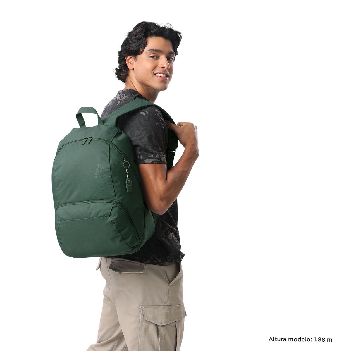 TOTTO - Morral Mochila Grande Para Hombre Verde Ometto Totto