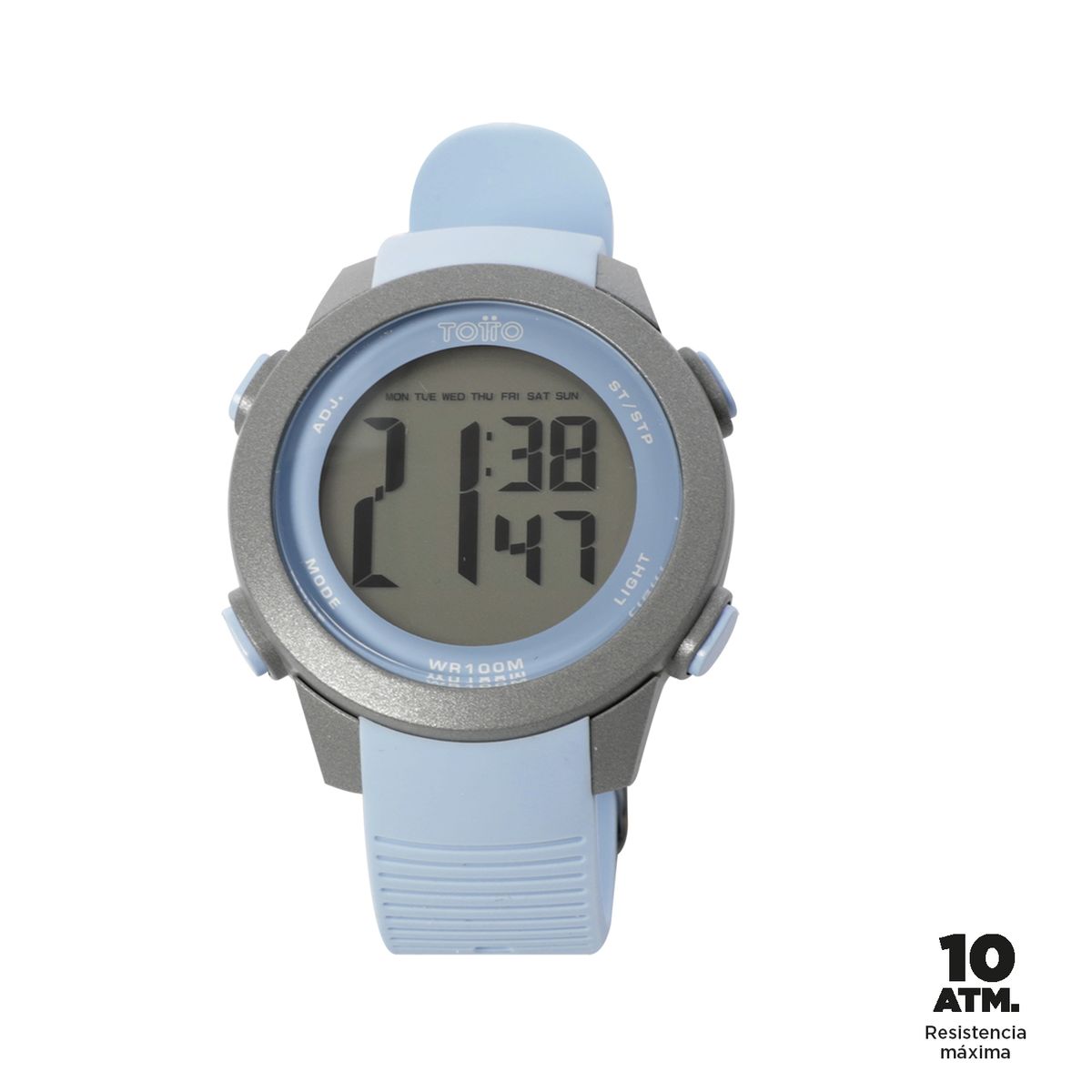 TOTTO - Reloj Digital Para Mujer Azul Claro Chron Totto