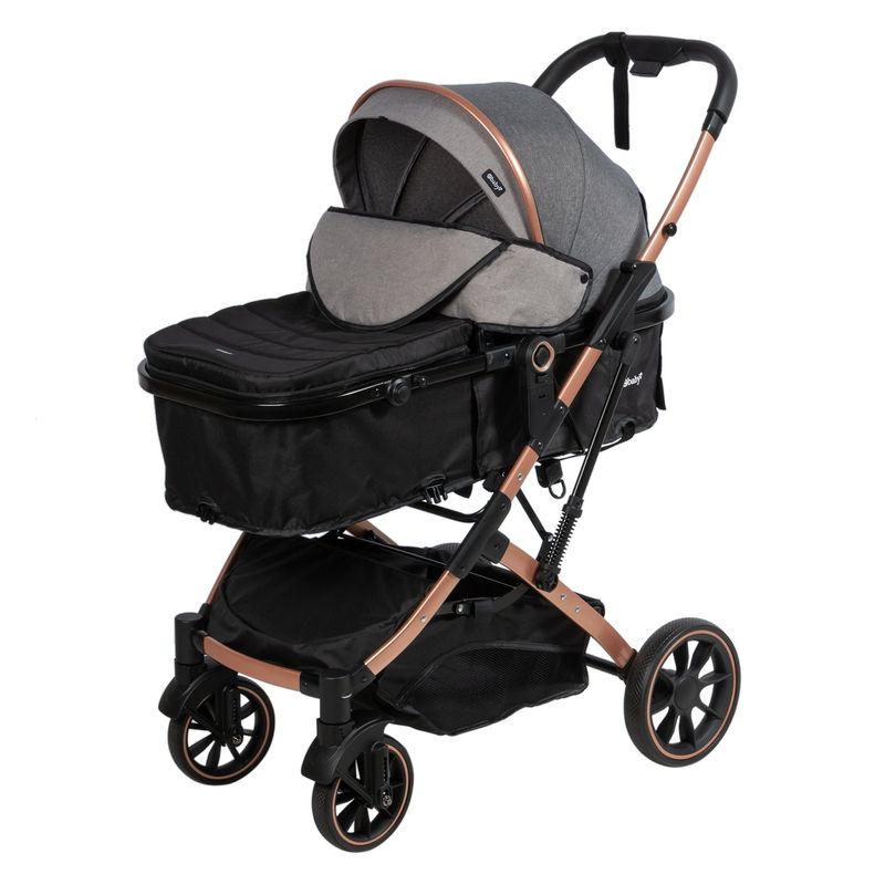EBABY - Coche Moisés Plegado Compacto Ebaby Shiro Gris