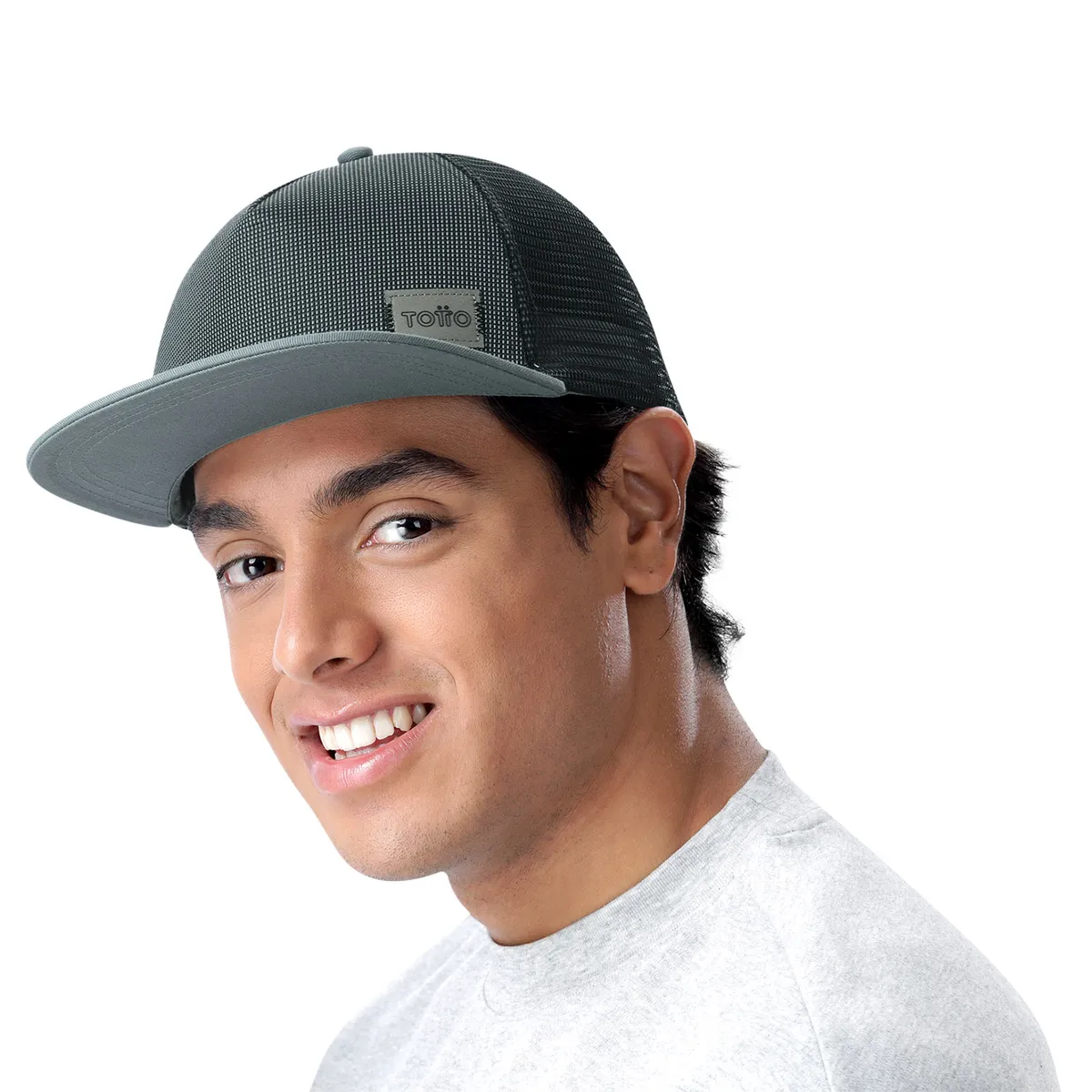 TOTTO - Gorra Plana Para Hombre Gris Oscuro Canvas Totto