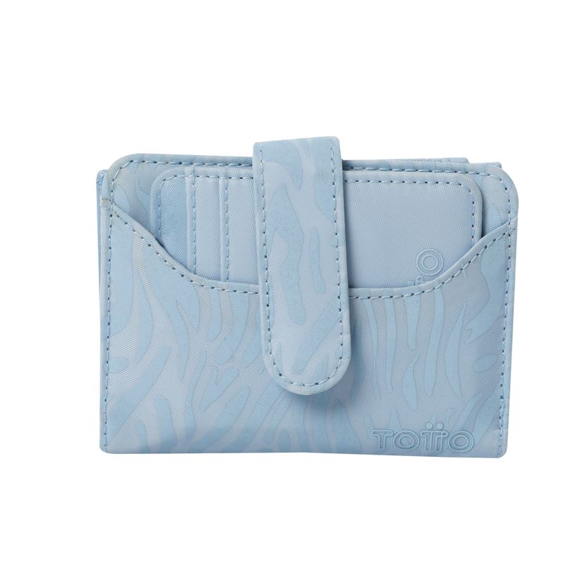 TOTTO - Billetera Rfid Para Mujer Azul Claro Texture Dull Totto