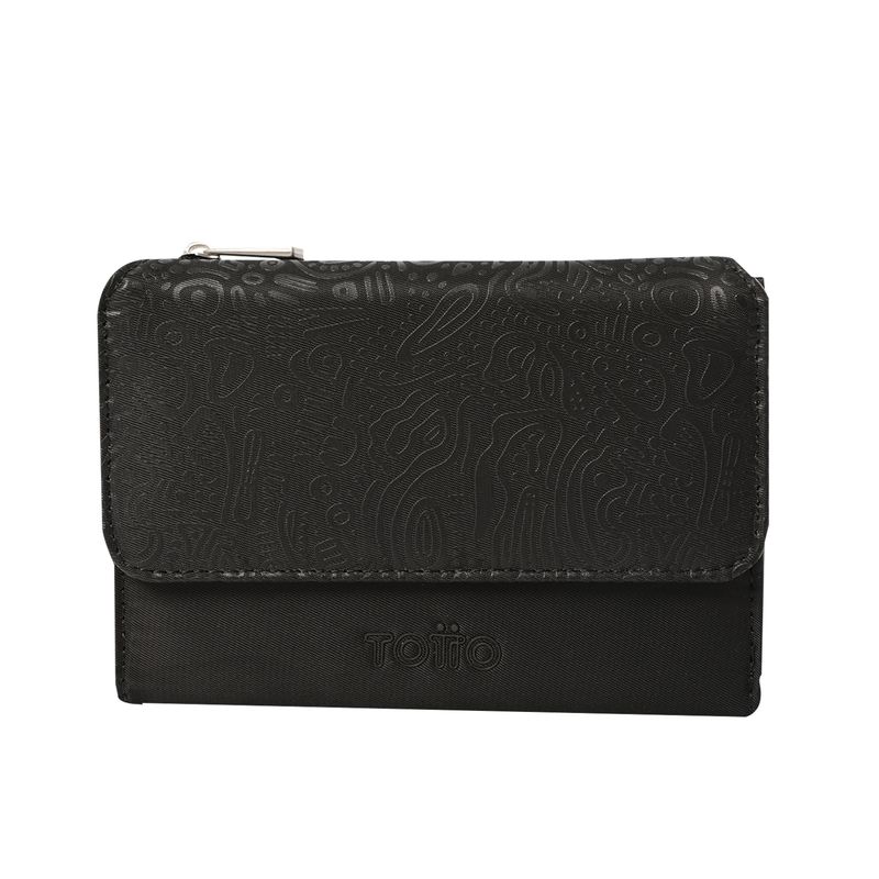 TOTTO - Billetera Rfid Para Mujer Negro Montana Totto