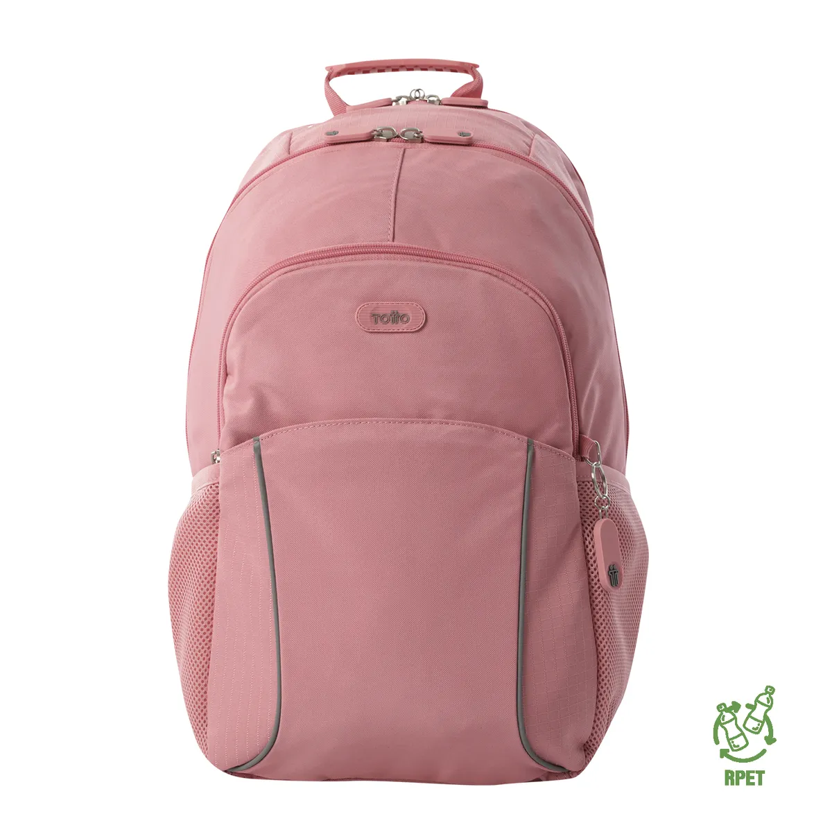 TOTTO - Morral Mochila Para Mujer Porta Pc Rosa Claro Cambri Totto