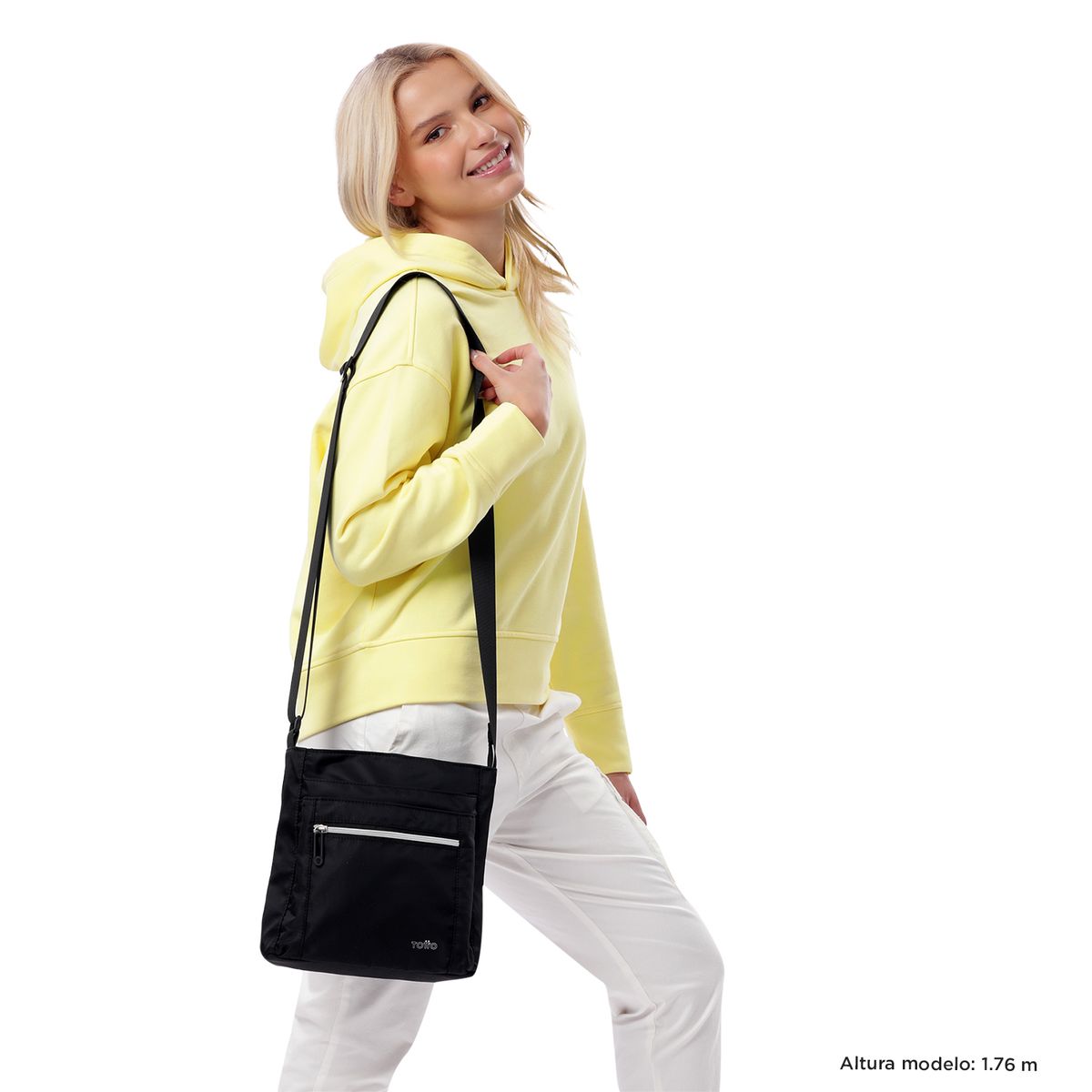 TOTTO - Bolso Cartera Liviano Para Mujer Negro Supiori Totto