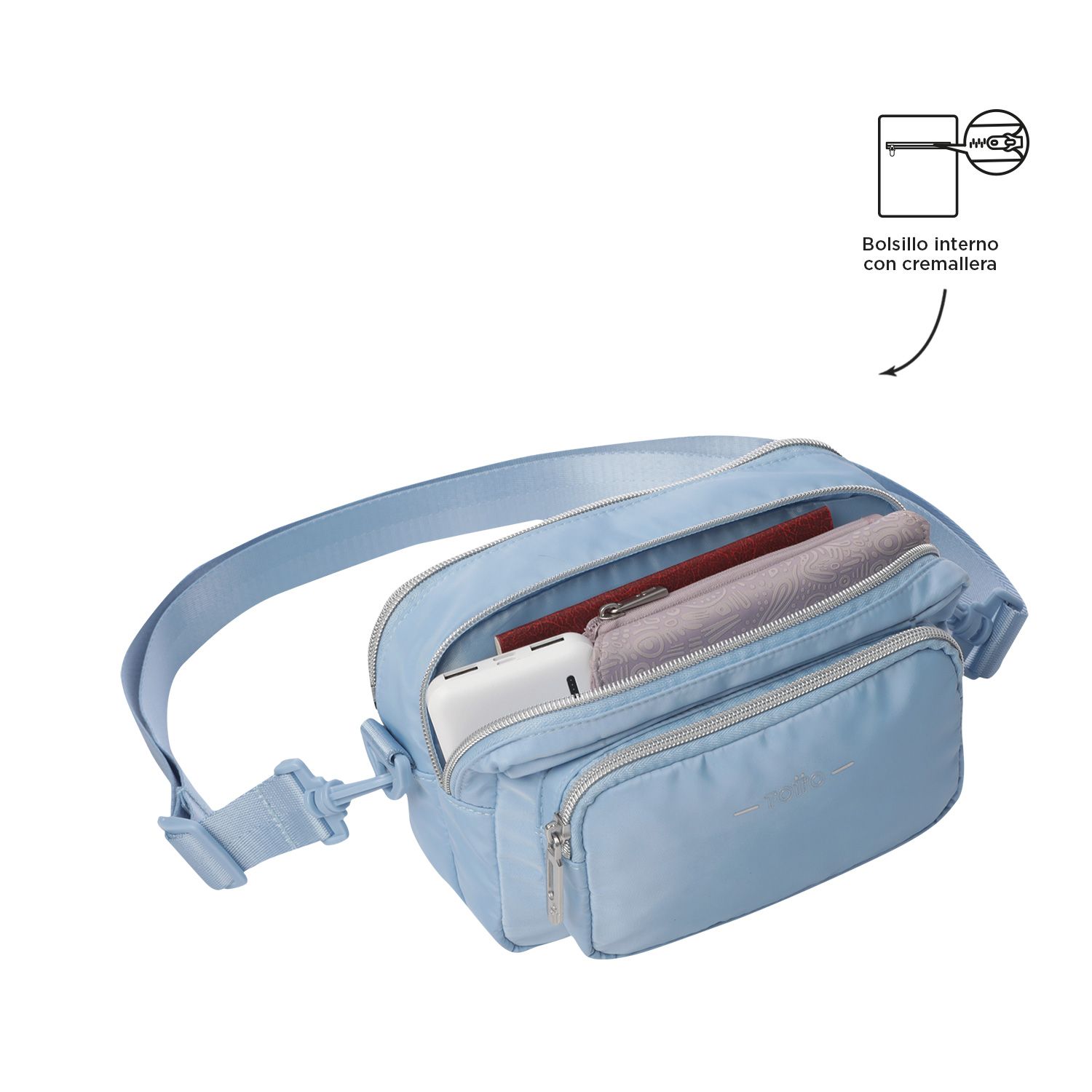 Bolso Cruzado Cartera Bandolera Con Correa Ancha Fashion GENERICO