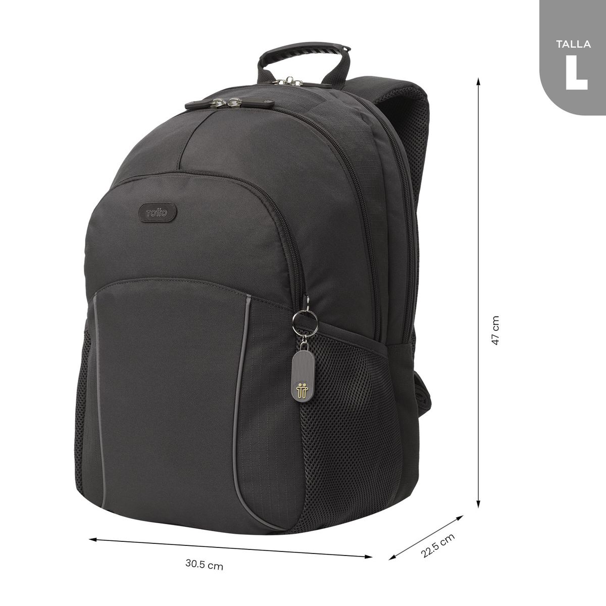 TOTTO - Morral Mochila Para Hombre Porta Pc Gris Oscuro Cambri Totto