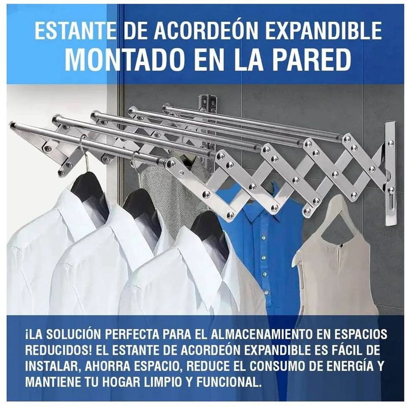 GENERICO - Tendedero De Ropa Plegable Metalico 80 Cm X 1 Metro