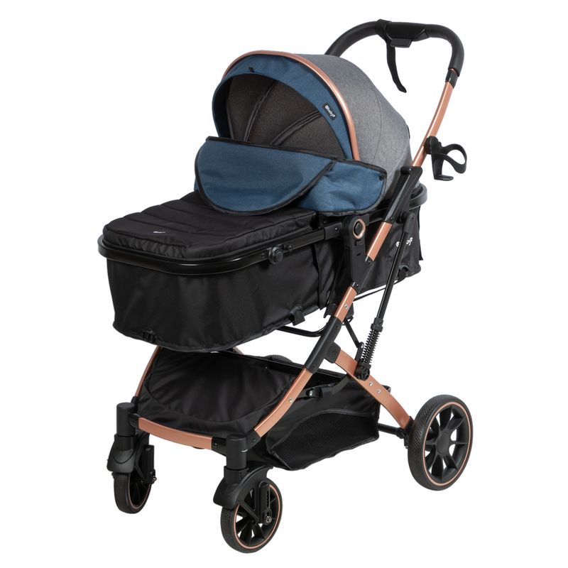 EBABY - Coche Moisés Plegado Compacto Ebaby Shiro Azul
