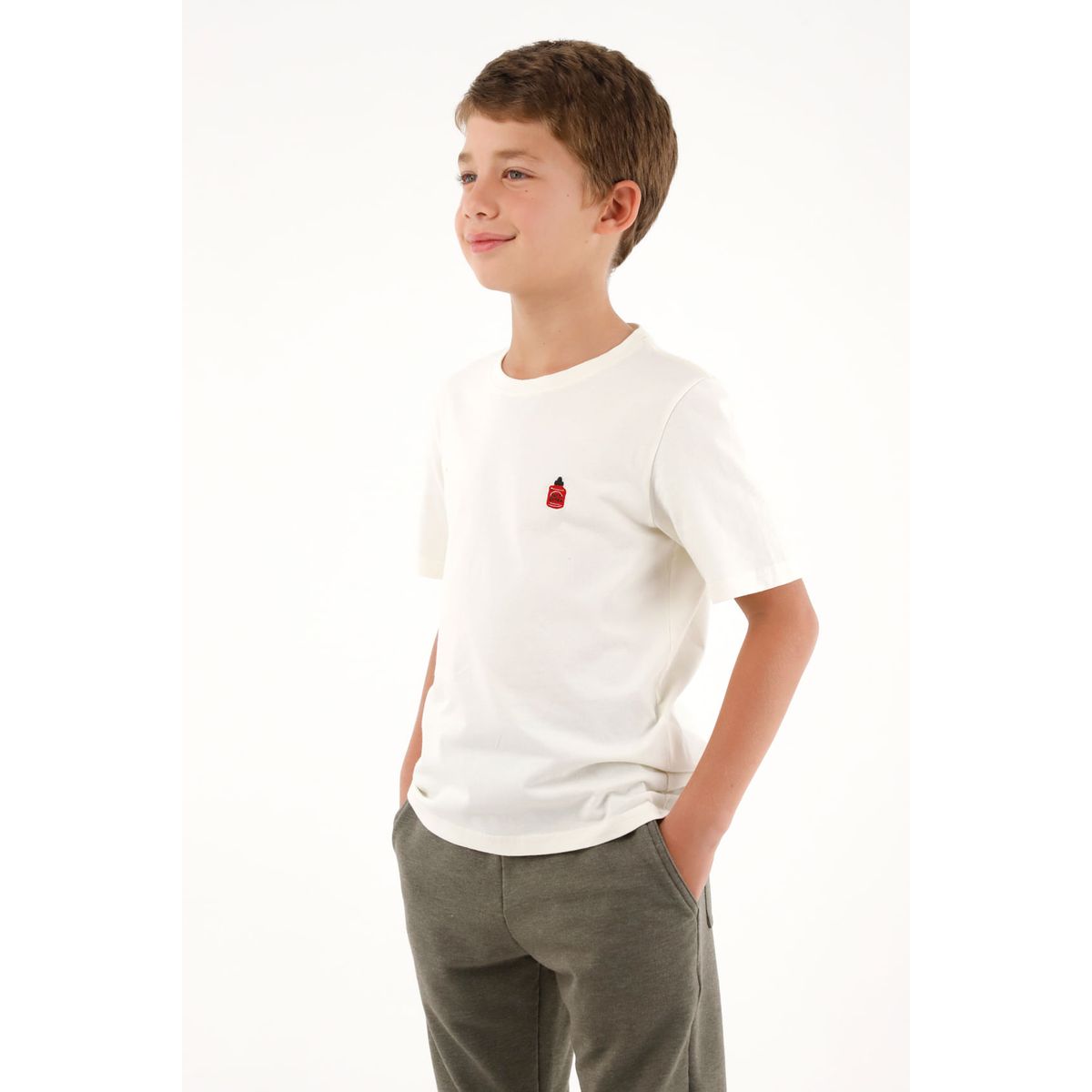 TENNIS - Camiseta con bordado localizado crudo para niño