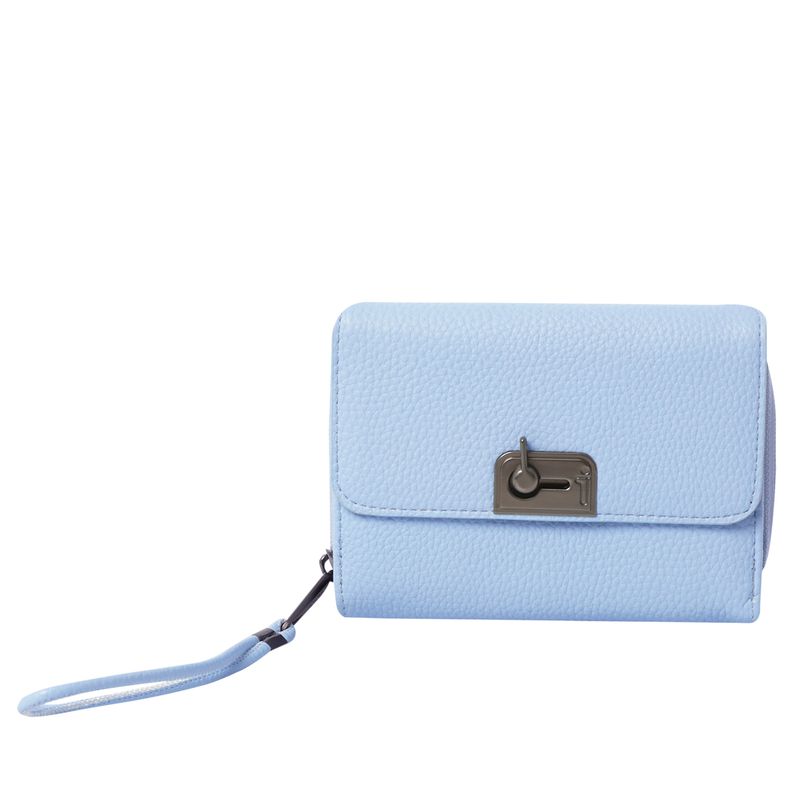 TOTTO - Billetera Rfid Para Mujer Azul Claro Smooth Cri Totto