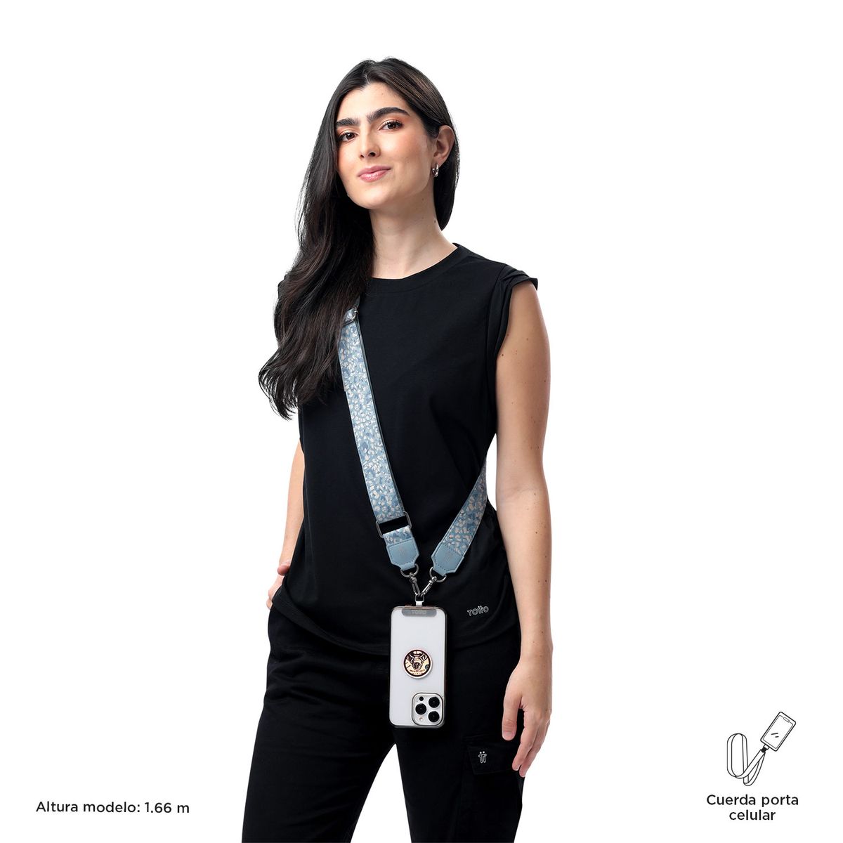 TOTTO - Correa Multiuso Para Mujer Azul Claro Phone Totto