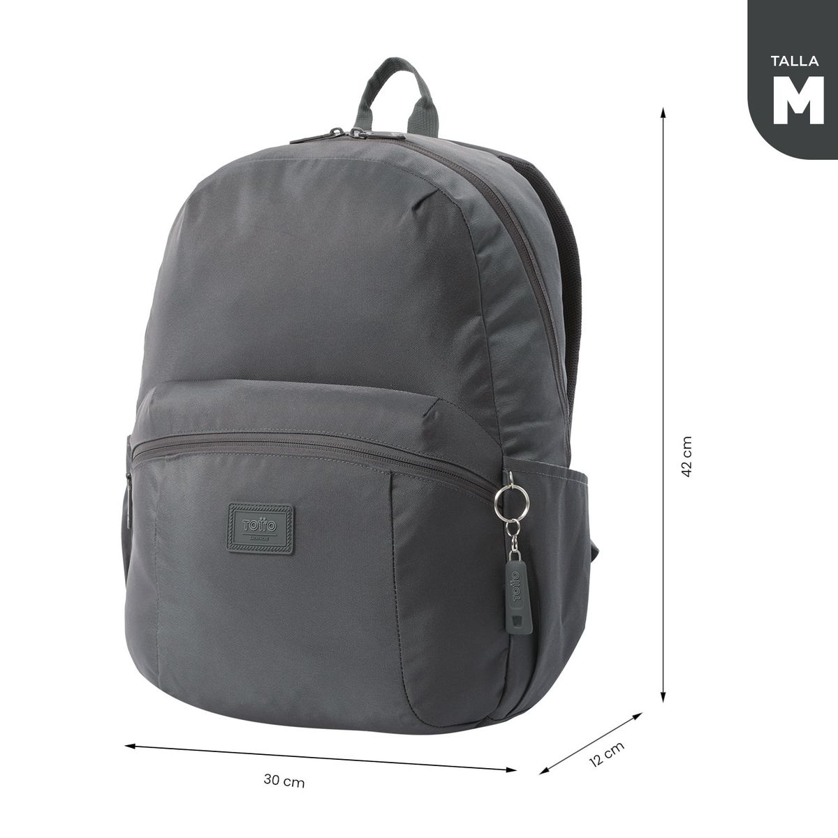 TOTTO - Morral Mochila Para Hombre Porta Pc Gris Oscuro Trik M Totto