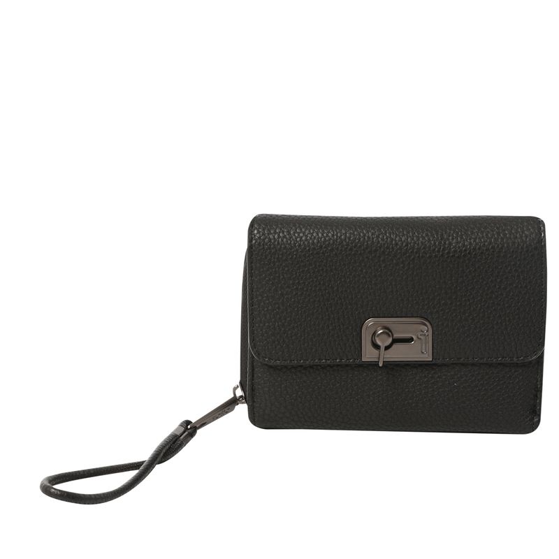 TOTTO - Billetera Rfid Para Mujer Negro Smooth Cri Totto