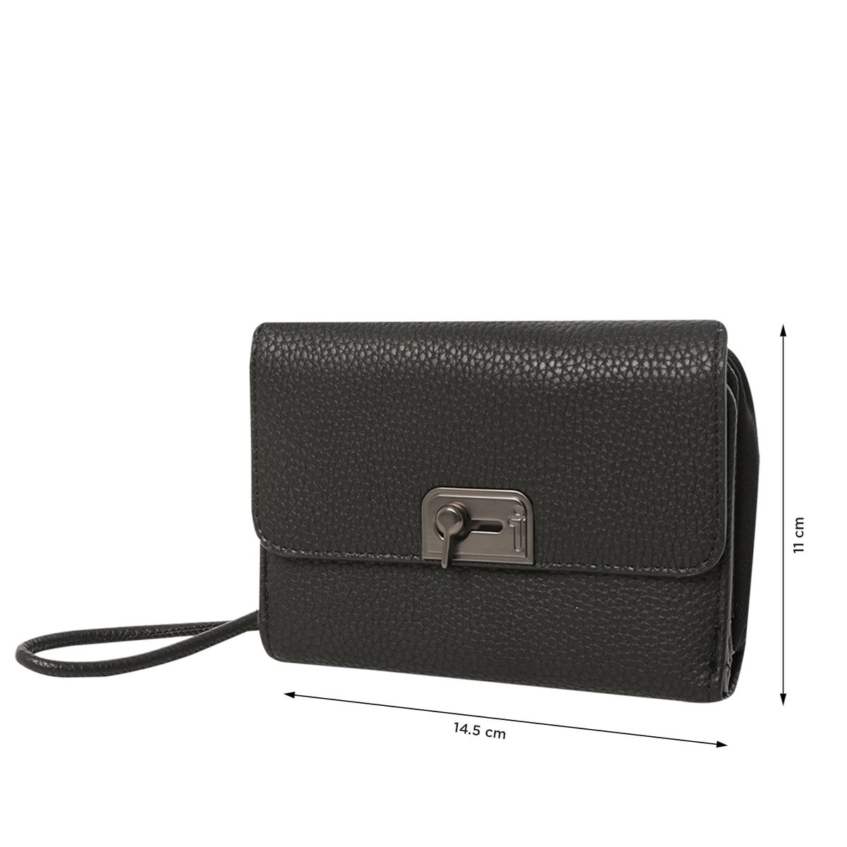 TOTTO - Billetera Rfid Para Mujer Negro Smooth Cri Totto